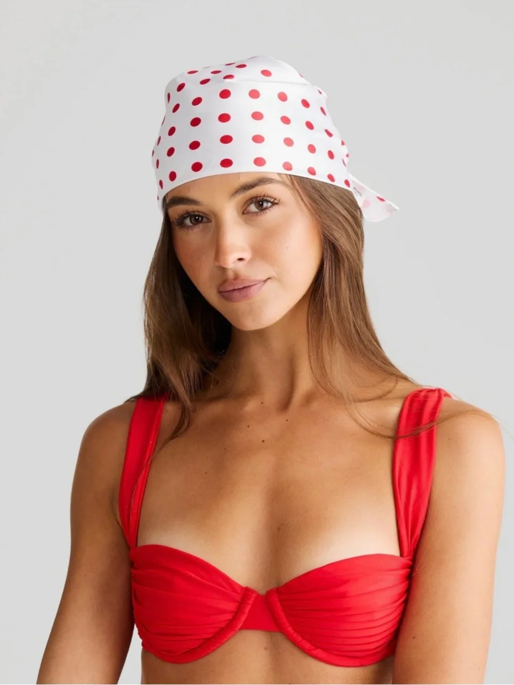 White Polka Dot Underwire Bikini — Red Dot Print - Picture 4 of 5